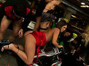 Raunchy Orgy Action At The Cart Club With Slutty Ladies In Lingerie