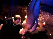 Suspended Slave Jenny Babe Gets Her Throat Fucked By Cruel Master