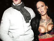 Horny Dude Fucks Two Trashy Tattooed Chicks  In Different Positions