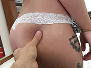 Pretty Brunette With Sexy Tattoo Strips On A Pov Camera