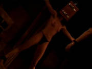 Brutal Master Punishes Tied Up Naked Chick With Her Head Inside A Bondage Box