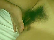 Beautiful Asian Chick With A Hairy Pussy Enjoying A Hardcore Fuck On Her Bed