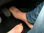 Foot Fetish Porn In The Car With A Girl Pressing The Gas Pedal
