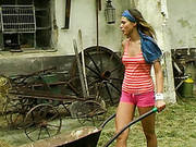 Lesbian Sex At The Farm With Two Gorgeous Sweaty Country Teens