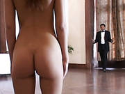 Slender Red Haired College Chick Serves Elder Dude At The Highest Level
