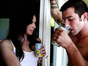 Petite Girl Runs Her Hands In The Pants Of Her Neighbor