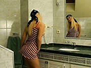 Pretty Teen Admires Herself In The Mirror And Gets Horny
