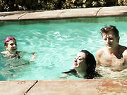 Lustful Emo Chicks Having Sex Fun By The Pool Side