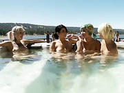 Four Lustful Emo Girlfriends Having Sex Fun In The Pool