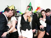 Lame Birthday Party Ends With Wicked Swinger Orgy At The Office