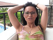 Exotic Asian Nympho In Glasses Just Loves Showing Off Her Round Ass
