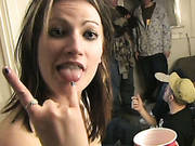 Greedy For Cum Sluts Gives Blowjob After College Party