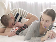 Pretty Teen Polina Gets Her Shaved Pussy Licked Early In The Morning