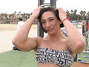 Muscular Busty Chick Guzzles Huge Cock Attacking Her Face