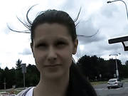 Street Czech Slut Iveta Gives Good Blowjob With Closed Eyes