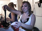 Craving For Cum Delicacy Brunette Hoe Sucks Big Cock At The Party
