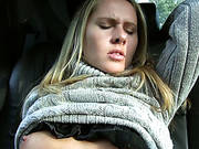 Alluring Amateur Blondie In Sweater Gets Eaten And Fucked In Car