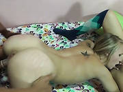Two Sensual Blondes With Hot Bodies Have A Threesome Fun In The Bedroom