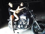 Big Dicked Biker Fucks Voluptuous Brunette Chick Right On His Chopper