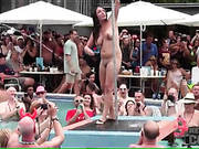 Pool Party Chicks Strip As They Dance For The Crowd