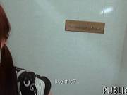 Skanky Redhead Eurobabe Asshole Fucked In Public Toilet