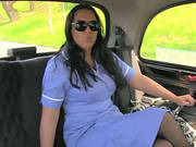 Busty Nurse Gets Laid In A Taxi Cab And Recieves Messy Sperm Juice In Her Face