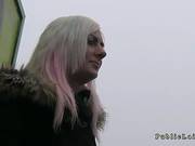 Blonde Deepthroating Huge Dick In Car In Public