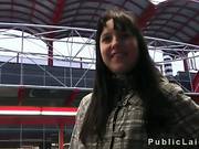Wet Pussy Brunette Fucked And Creampied In Public