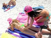 Topless Bikini Beach Teens Blowing