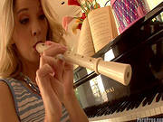 Blonde Nympho Deepthroats Dick On Close-up Video