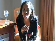 Naughty Brunette Enjoys Large Toy