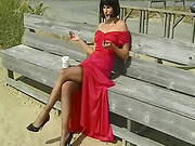 Sensual Brunette Posing In Outdoor