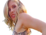 Blonde Babe Gets Fucked Outside