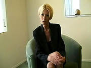 Amazing Blonde Gently Removes Her Stockings