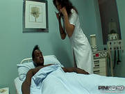 Babe In Fishnet Enjoys Black Power