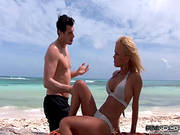 Blonde Britney Angel Enjoys Huge Load