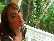 Naughty Babe Smokes And Masturbates