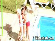 Three Chicks Secret Bang By The Pool