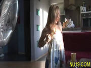Two Sex Appeal Girl Hotties Seduce One Guy -21