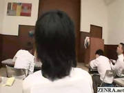Japanese Teacher Reluctantly Teaches Class In The Nude