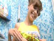 Sweet Coed Katie Getting Wet In A Shower