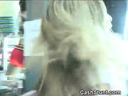 Amateur Brunette Sucking Cock In Clothing Store For Cash