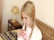 Sweet Russian Blondie Rubbing Clit