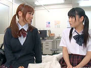 Two Japanese Teens In School Uniform Lick And Toy Their Pussies