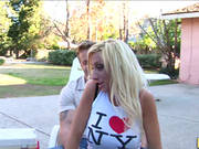 A Sexy Blonde And A Charming Brunette Ride Cocks In A Bedroom