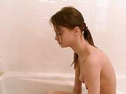Good Morning Adorable Coed In The Bath