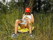 Cleo Masturbating In The Open Air