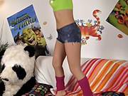 Sexy Brunette Hair Has Real Fuck With Panda Bear