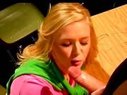 Naughty Blonde School Girl Doing Deep Throat In Classroom
