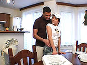 Cuddly Brunette Chic Gets Fucked In Missionary Style While Lying On The Table